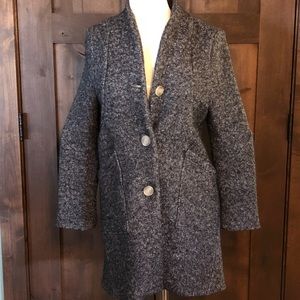 Black and Gray Tweed Coat